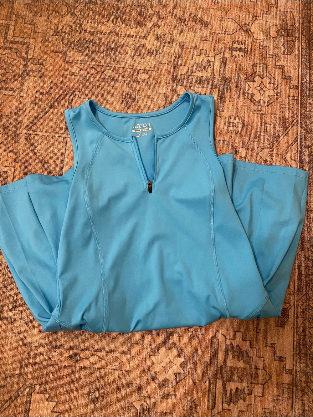bcg Blue Athletic Zip-Front Tank
